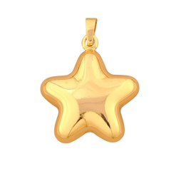 Gold Star Charm – 18K Puffy Star Pendant for Custom Necklaces & Bracelets