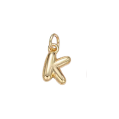 K Bubble Initial Letter Charm