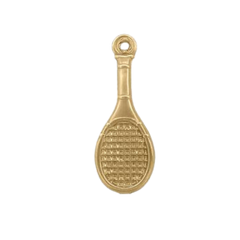 Brass Tennis Racket Charm
