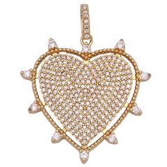 CZ Heart Encrusted Charm