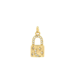 Padlock CZ Gold Charm