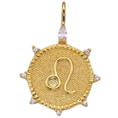 Leo CZ Gold Charm