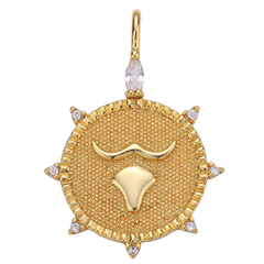 Taurus CZ Gold Charm