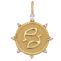 Pisces CZ Gold Charm