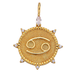 Cancer CZ Gold Charm