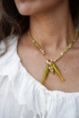 Olive Twin Fish Necklace