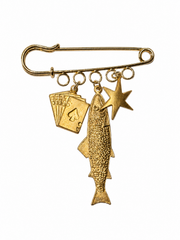 Catch of the Day Brass Brooch