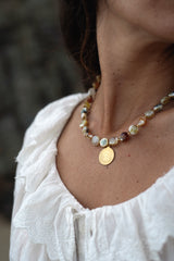 Talisman Coin Agate Necklace