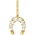 14K Diamond Horseshoe Pendant