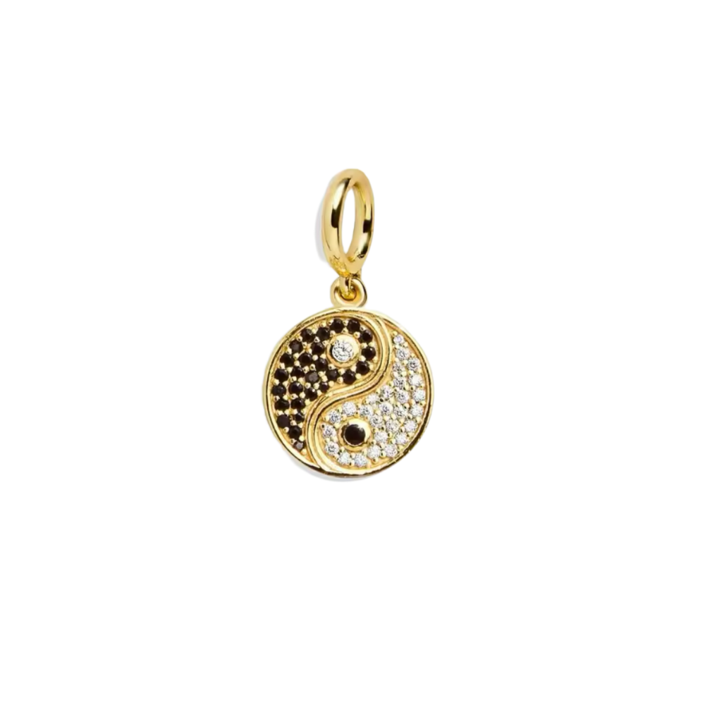 Rhinestone Yin Yang Charm