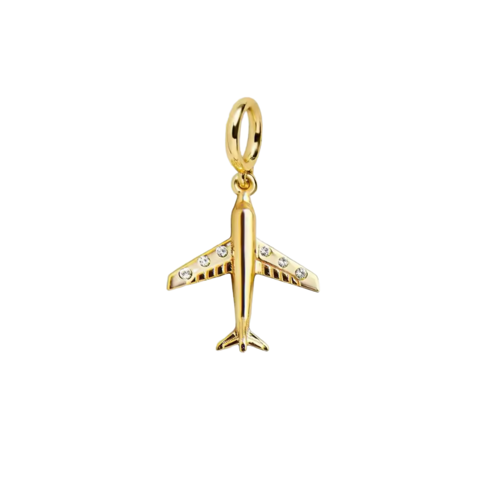 Rhinestone Airplane Charm
