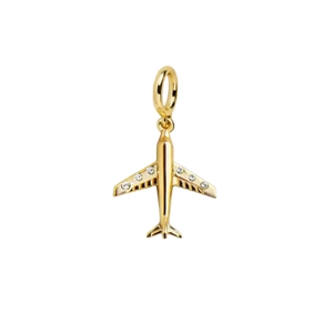 Rhinestone Airplane Charm