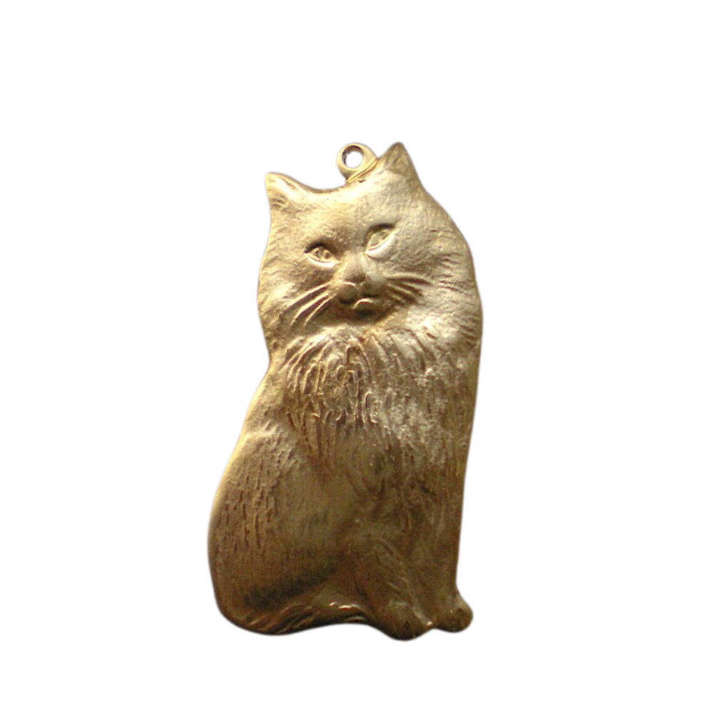 Cat Brass Charm