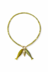 Olive Twin Fish Necklace