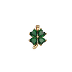 Lucky Four-Leaf Clover Charm – Green CZ with 14K Gold Filled Brass