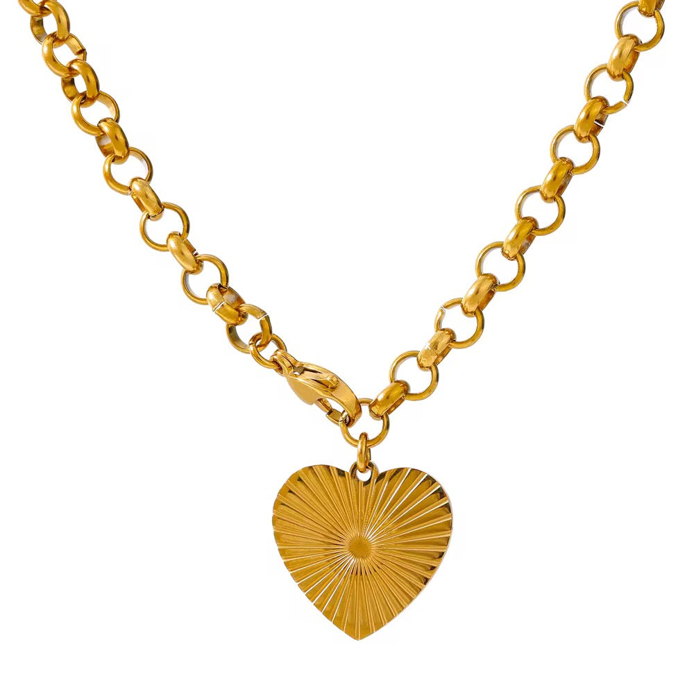 Radiant Heart Rollo Chain Necklace