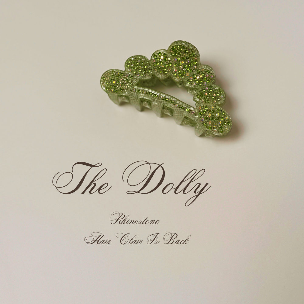 The Dolly Rhinestone Hair Claw in Green