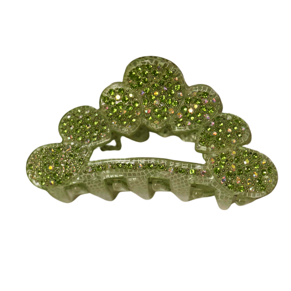The Dolly Rhinestone Hair Claw in Green