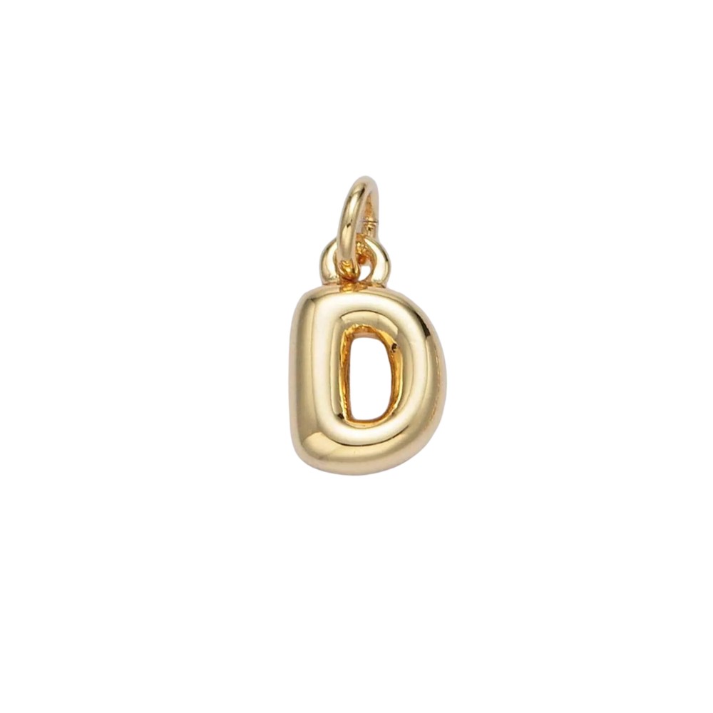 D Bubble Initial Letter Charm