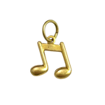 Gold Brass Music Note Charm