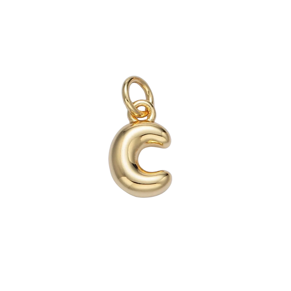 C Bubble Initial Letter Charm