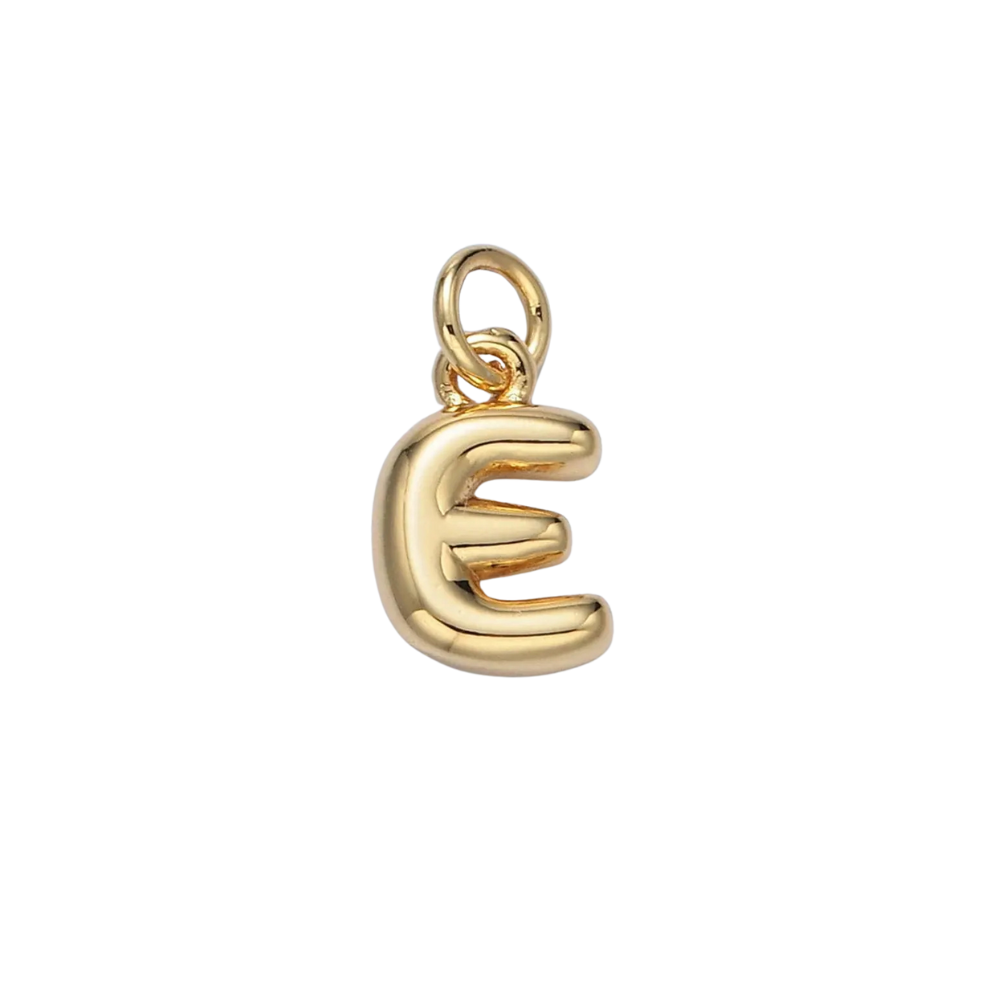 E Bubble Initial Letter Charm