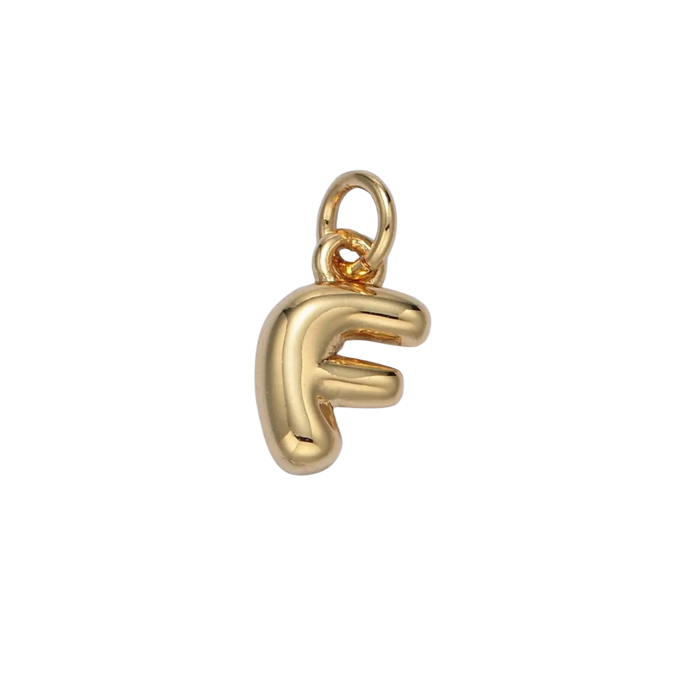 F Bubble Initial Letter Charm