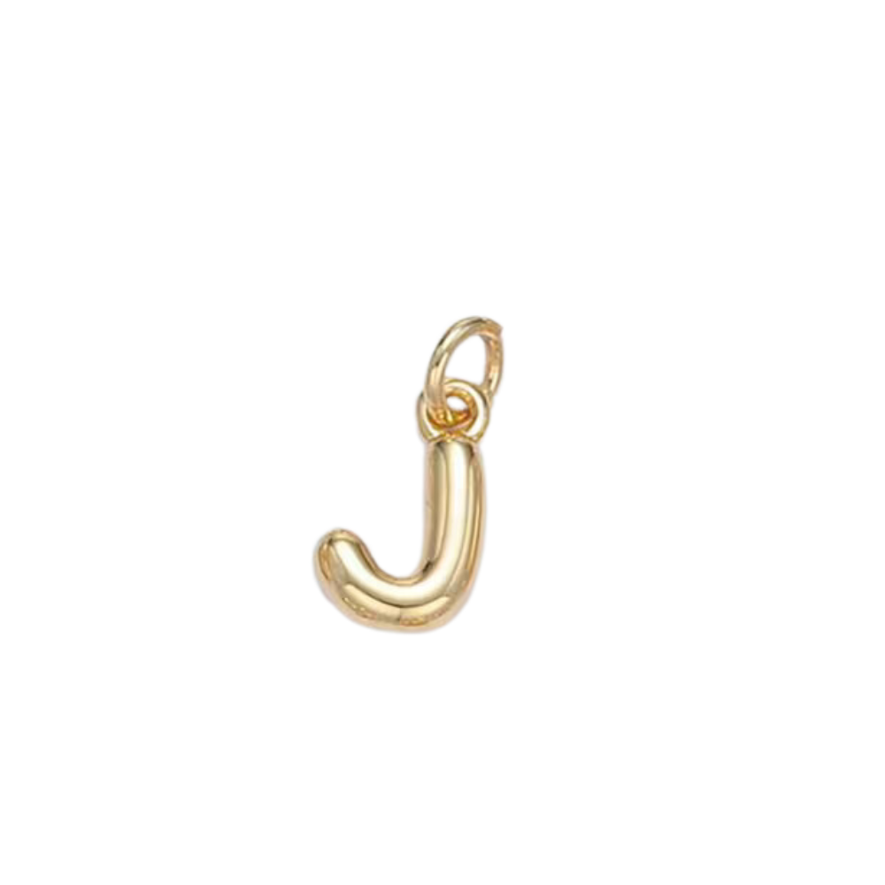 J Bubble Initial Letter Charm