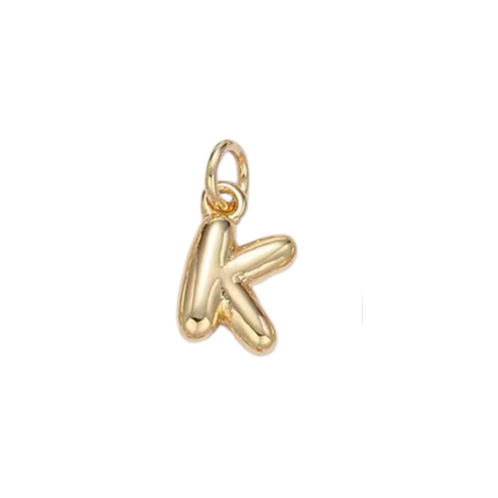 K Bubble Initial Letter Charm