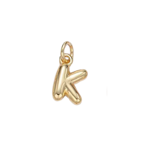 K Bubble Initial Letter Charm