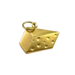 Gold Brass Cheese Charm