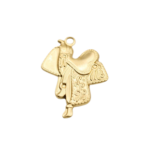 Gold Brass Saddle Charm