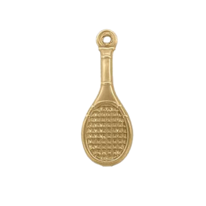 Brass Tennis Racket Charm