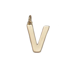 V Initial Letter Charm