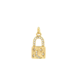 Padlock CZ Gold Charm