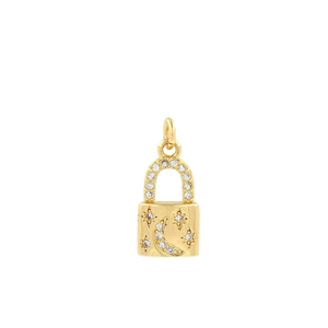 Padlock CZ Gold Charm