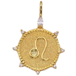 Leo CZ Gold Charm