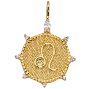 Leo CZ Gold Charm