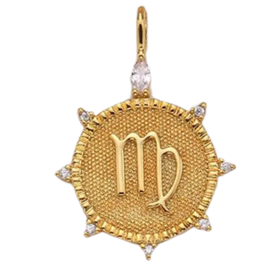 Virgo CZ Gold Charm