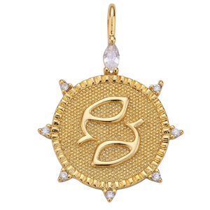 Pisces CZ Gold Charm