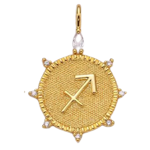 Sagittarius CZ Gold Charm